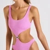 MAILLOT 1 PIECE Rose ROLLING SCRUNCHY