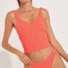 Maillot de bain 2 pièces corail TIAMO & NAIDA SCRUNCHY